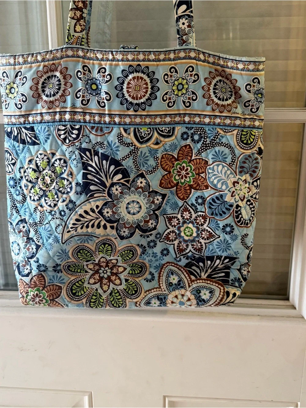 Vera Bradley Quilted Floral Tote Bag in Light Blue